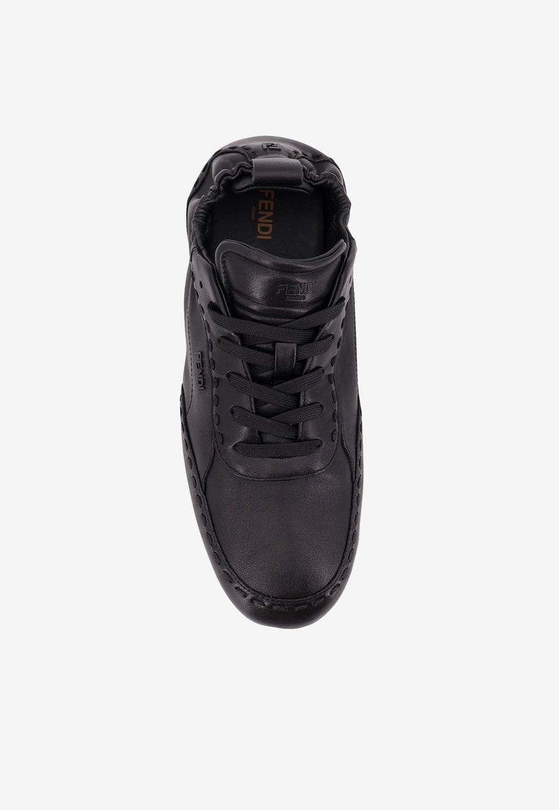 Fendi Fit Leather Sneakers Black 7E1799AE86F0ABB_Neronero_34276962