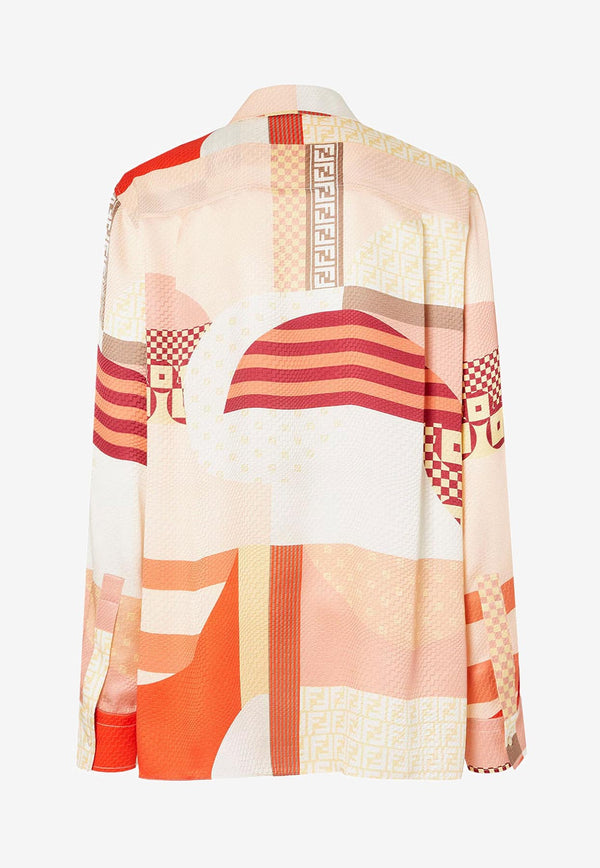 Fendi Patchwork Printed Long-Sleeved Shirt Multicolor FS8274AUQMF1SAW_Bahamas25_34276948