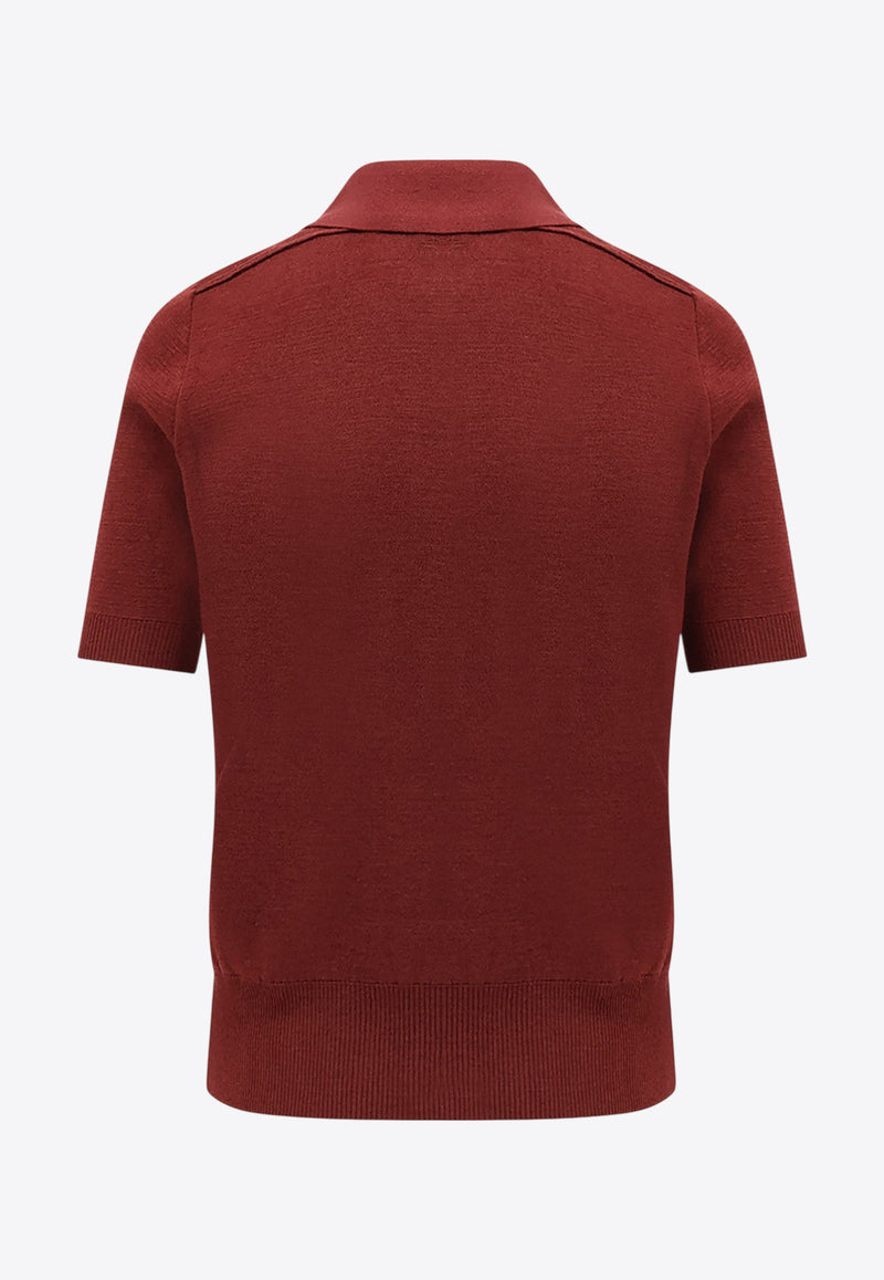 Burberry Wool Knit Polo T-shirt Bordeaux 8112167C3081_BOX_34275699