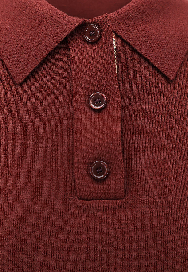 Burberry Wool Knit Polo T-shirt Bordeaux 8112167C3081_BOX_34275699