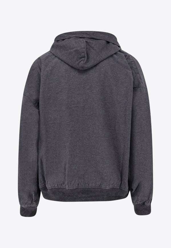 Balenciaga Tromphe L'oeil Zip-Up Denim Hoodie Gray 838688TSWB31140_Grey_34275572