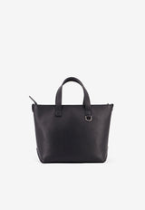 Fendi Small FF Logo Grained Leather Tote Bag Black 7VA658APDRF0GXN_NEROPALLADIO_34276927