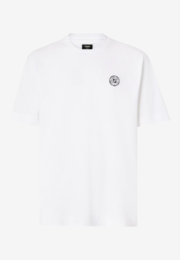 Fendi FF Postcard Logo Patch T-shirt White FY1319AV0HF0QA0_White_34276960