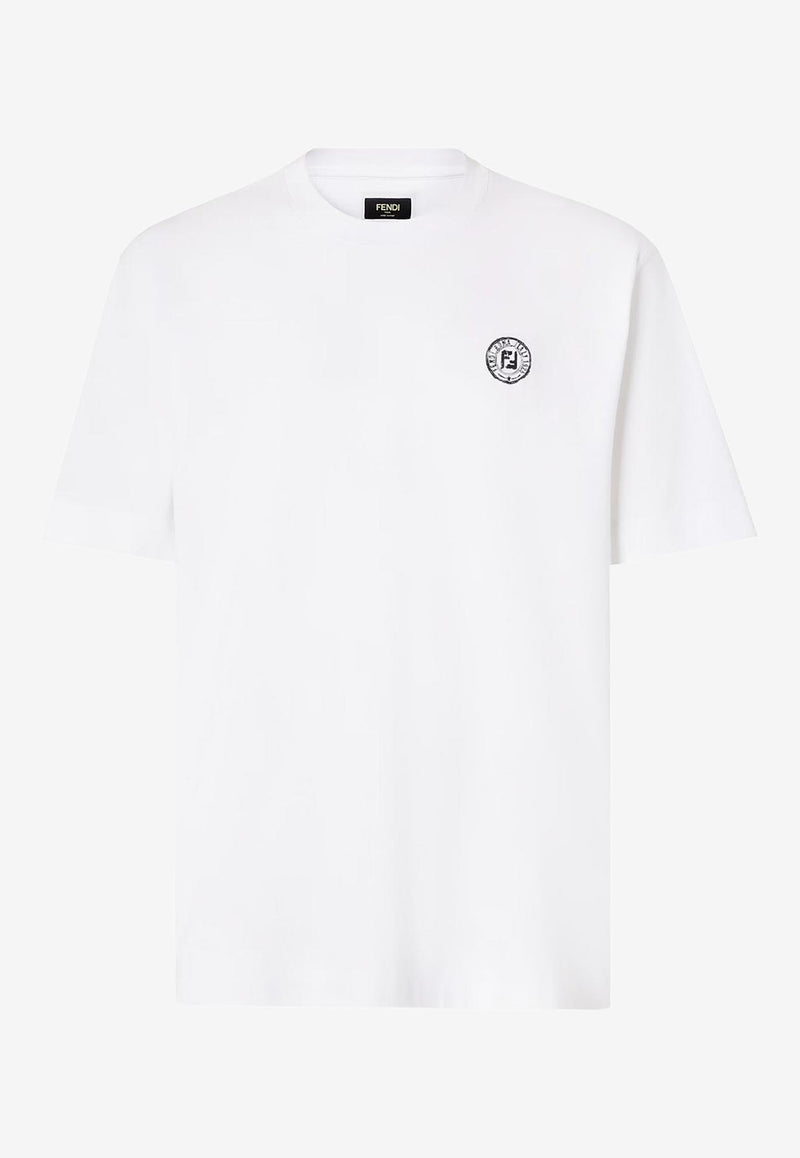 Fendi FF Postcard Logo Patch T-shirt White FY1319AV0HF0QA0_White_34276960
