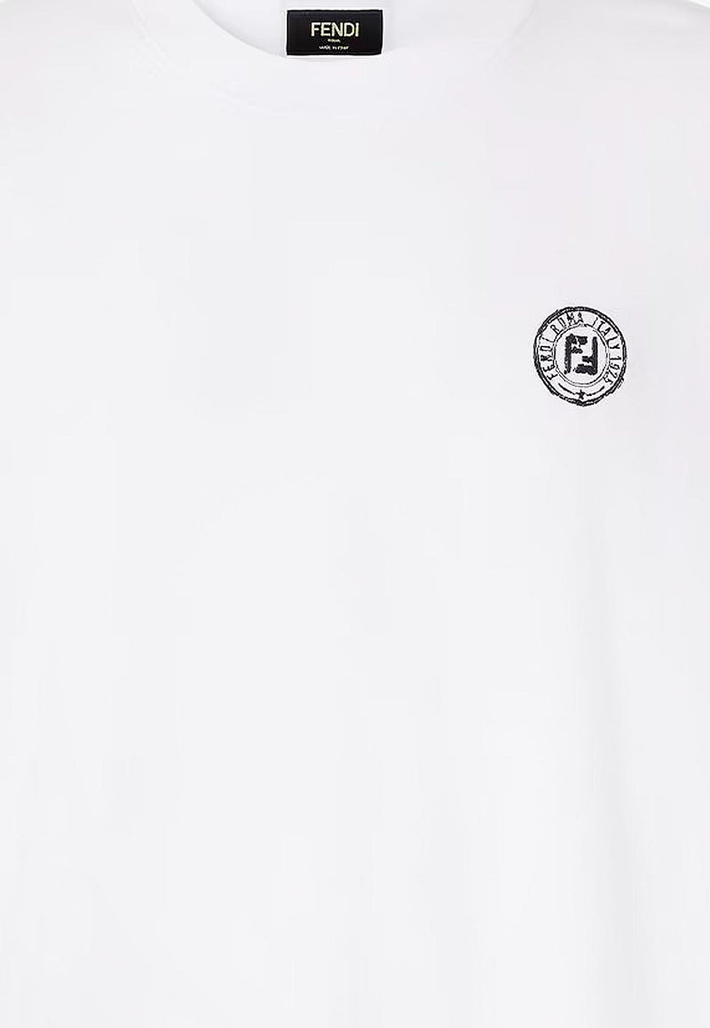 Fendi FF Postcard Logo Patch T-shirt White FY1319AV0HF0QA0_White_34276960