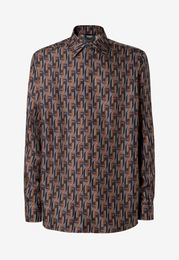 Fendi Fendinity Print Silk Long-Sleeved Shirt Multicolor FS1319AVDBF1TRS_Peltroblu_34276936
