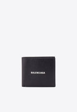 Balenciaga Logo Print Leather Wallet Black 5945491IZI31090_Black_34275664