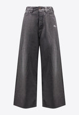Balenciaga Trompe L'Oeil Wide-Leg Denim Pants Gray 838695TSWB31140_CLASSIC_34275580
