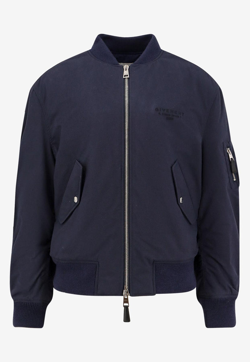 Givenchy Zip-Up Bomber Jacket Blue BM01CQ164Z410410_Blue_34275569