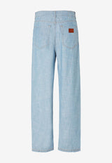 Fendi Logo Patch Essential Straight-Leg Jeans Blue FLP285AUWXF0LQ0_Blue_34276905