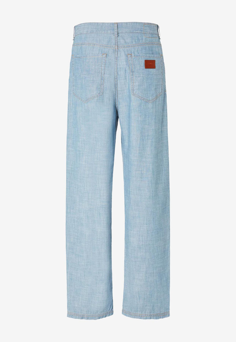 Fendi Logo Patch Essential Straight-Leg Jeans Blue FLP285AUWXF0LQ0_Blue_34276905