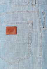 Fendi Logo Patch Essential Straight-Leg Jeans Blue FLP285AUWXF0LQ0_Blue_34276905