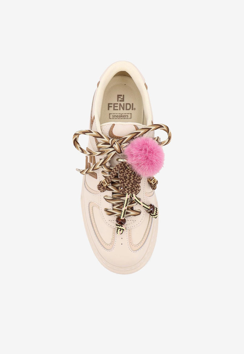 Fendi Match Platform Sneakers with Charm Cream 8E8721AY9NF1TO4_BIA.ICE+BIA.ICE+CAMM_34276920