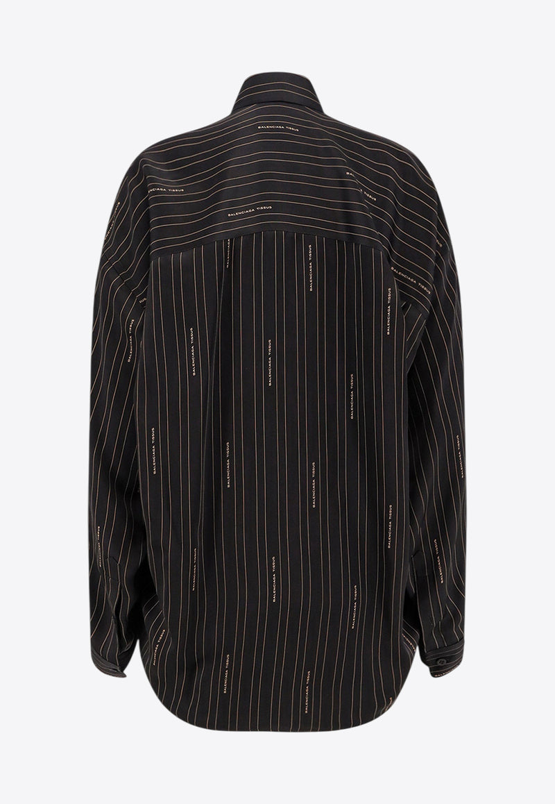 Balenciaga Logo Monogram Buttoned Shirt Black 841012TSLA61264_Nero beige_34275566