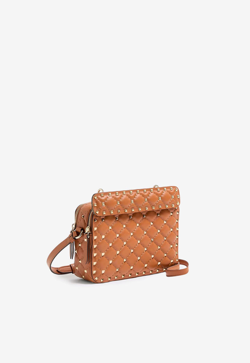 Valentino Rockstud Spike Leather Shoulder Bag Brown 6W2B0Q94NAPWU1_Black_34275705