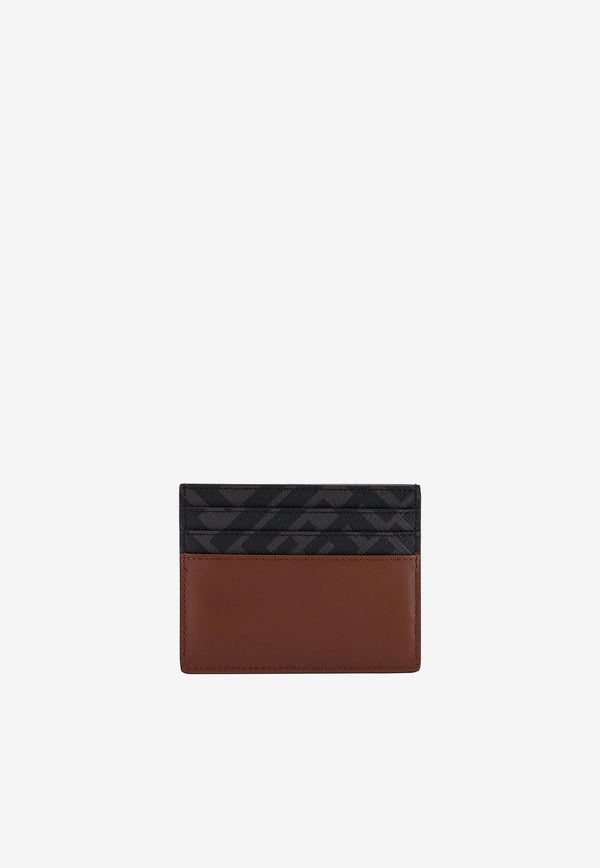Fendi FF Squared Leather and Canvas Cardholder Brown 7M0164AFF2F1SCD_Durk nut_34276919