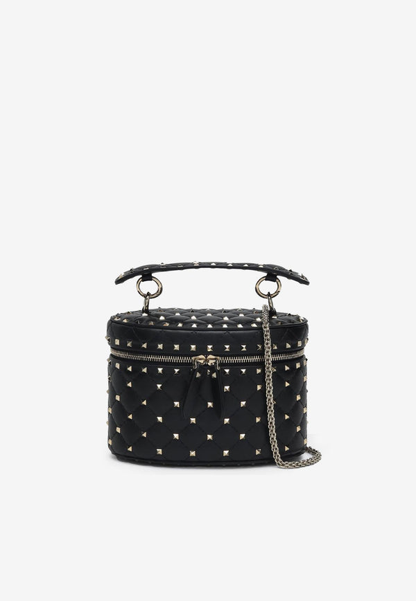 Valentino Rockstud Spike Leather Vanity Bag Black 6W2B0Q93NAP0NO_Black_34275591