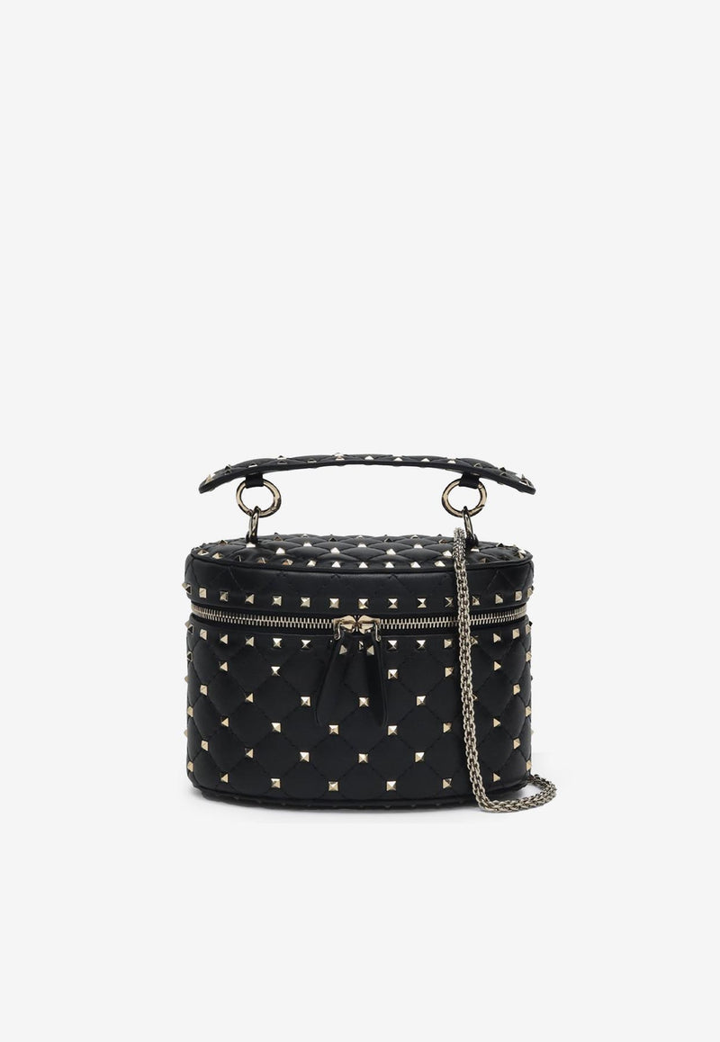 Valentino Rockstud Spike Leather Vanity Bag Black 6W2B0Q93NAP0NO_Black_34275591