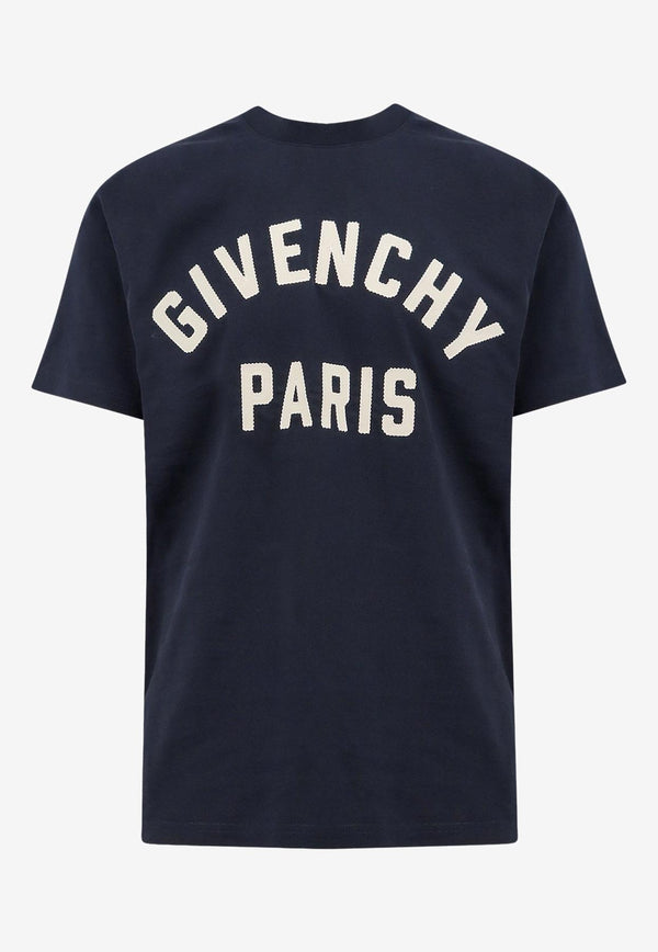 Givenchy Logo Embroidered T-shirt Navy BM71NK3YRS411_Navywhite_34275679