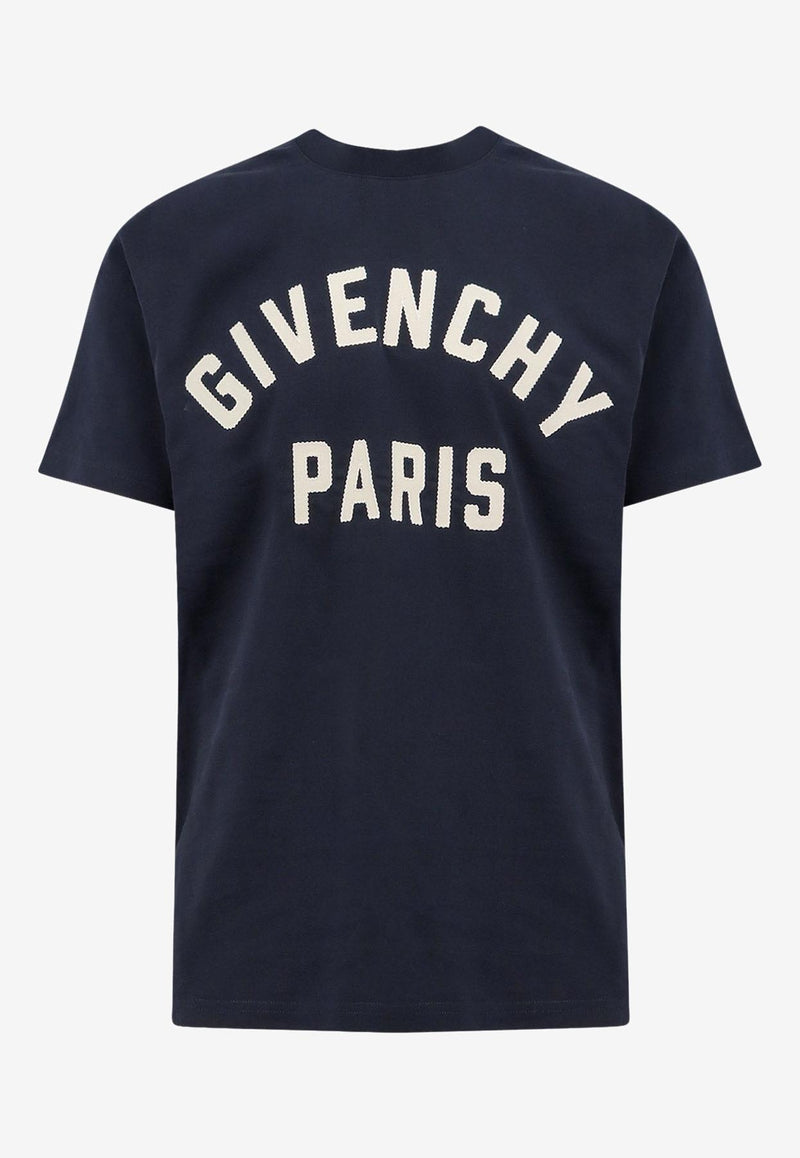 Givenchy Logo Embroidered T-shirt Navy BM71NK3YRS411_Navywhite_34275679