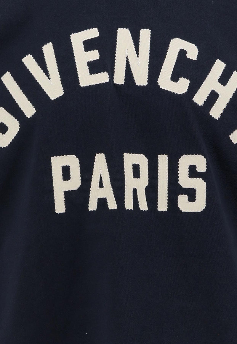 Givenchy Logo Embroidered T-shirt Navy BM71NK3YRS411_Navywhite_34275679