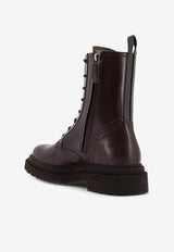 Brunello Cucinelli Lace-Up Leather Boots Brown MZOLG3036PC8279_Dark Brown_34275570