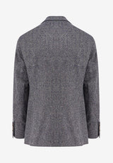 Brunello Cucinelli Single-Breasted Herringbone Wool Blazer Blue MV4177BWDC1020_Blue_34275573