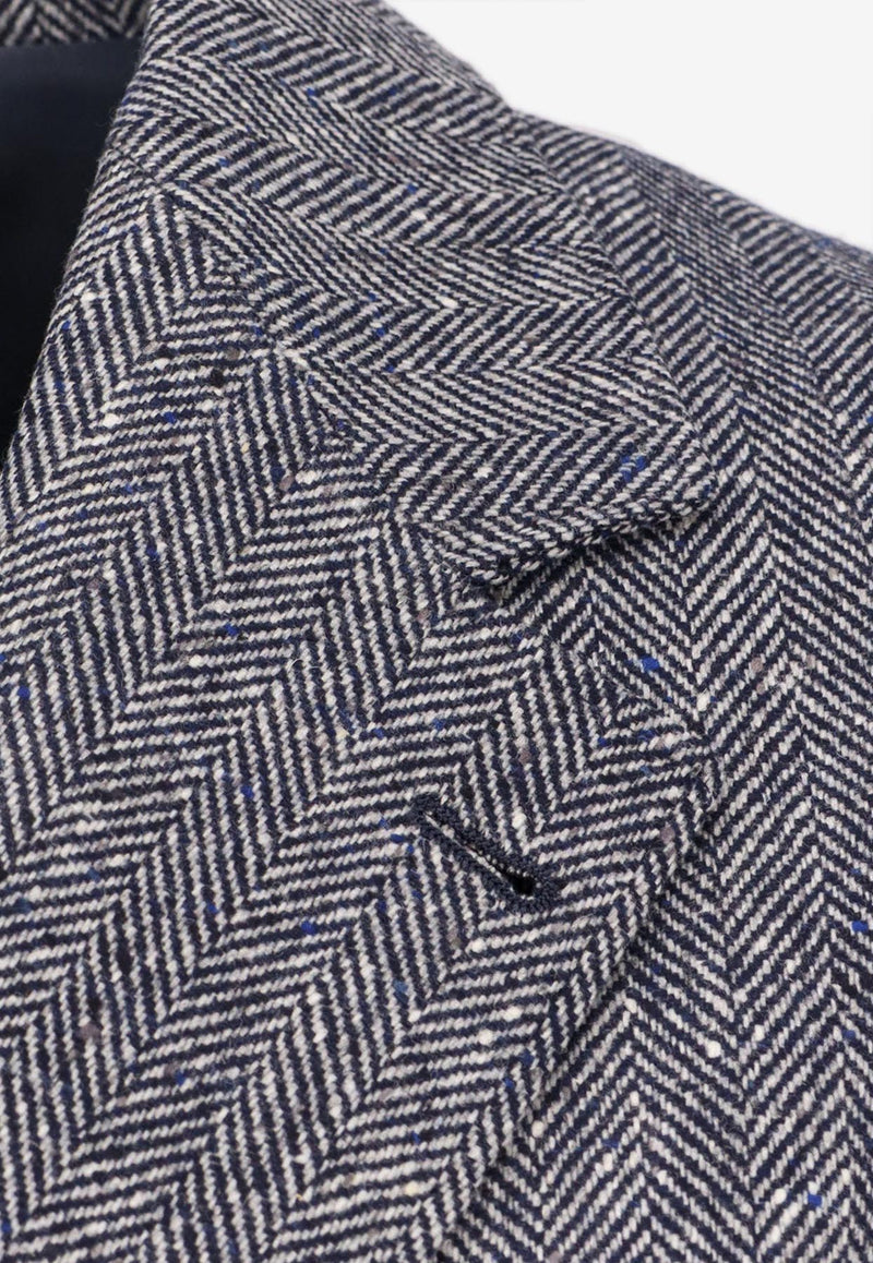 Brunello Cucinelli Single-Breasted Herringbone Wool Blazer Blue MV4177BWDC1020_Blue_34275573