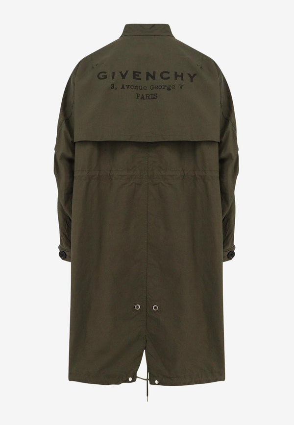 Givenchy Stamped Logo Long Parka Khaki BM01D1164Z305305_KHAKI_34275581