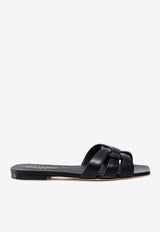 Saint Laurent Tribute Leather Flat Sandals Black 571952BDA001000_Black_29852499