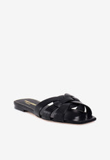 Saint Laurent Tribute Leather Flat Sandals Black 571952BDA001000_Black_29852499