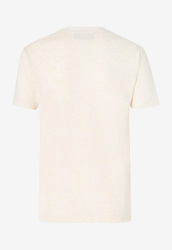 Fendi Embellished Logo T-shirt Light Beige FS7254ASMHF1SAZ_RAFFIA-25_34276907