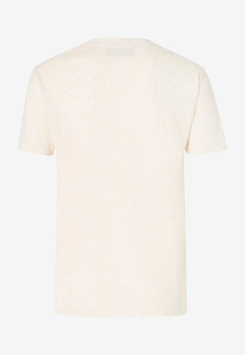 Fendi Embellished Logo T-shirt Light Beige FS7254ASMHF1SAZ_RAFFIA-25_34276907