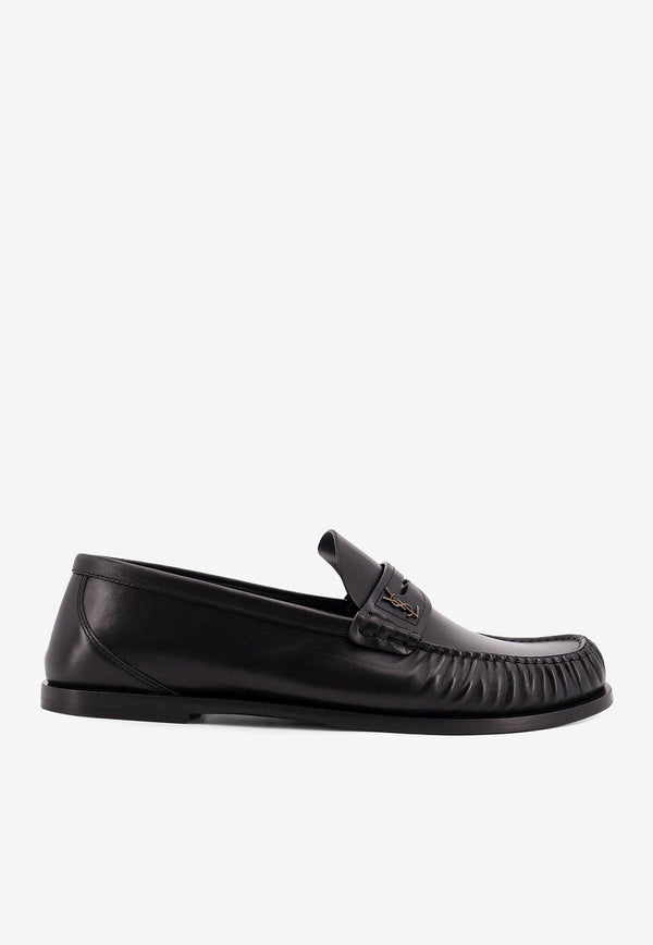 Saint Laurent Laurent Leather Loafers Black 820618AAELH1000_Black_29853314