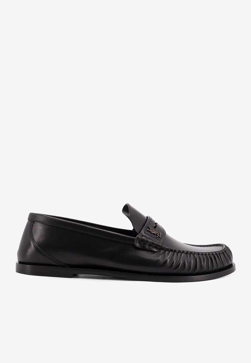 Saint Laurent Laurent Leather Loafers Black 820618AAELH1000_Black_29853314