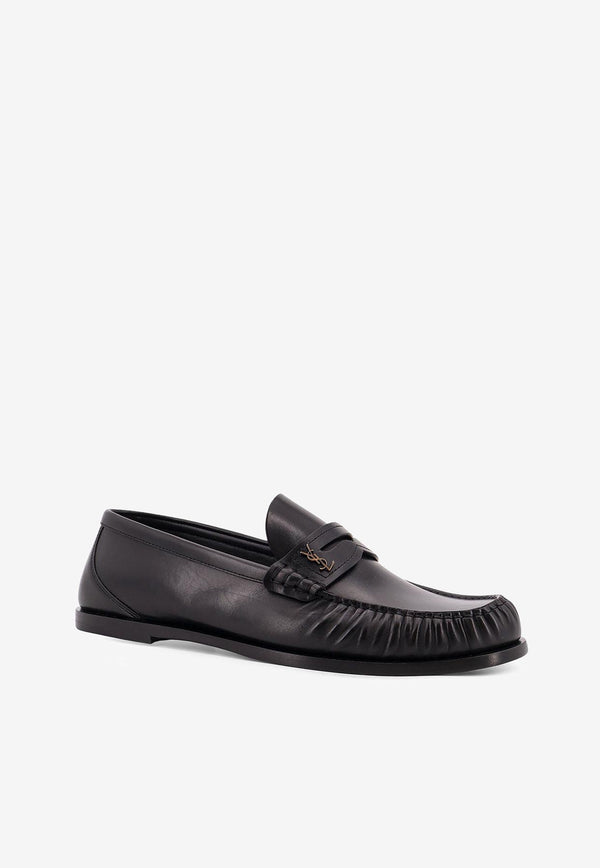 Saint Laurent Laurent Leather Loafers Black 820618AAELH1000_Black_29853314