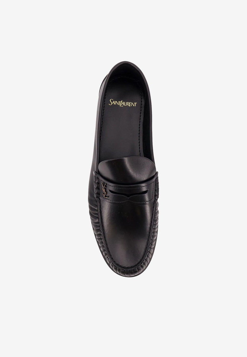 Saint Laurent Laurent Leather Loafers Black 820618AAELH1000_Black_29853314