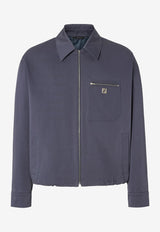 Fendi FF Logo Zip-Up Jacket Blue FW1393AUVIF0PTH_Blue_34276918