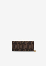 Fendi FF Jacquard Continental Chain Clutch Brown 8M0365A98PF0A6E_Brown_34276964
