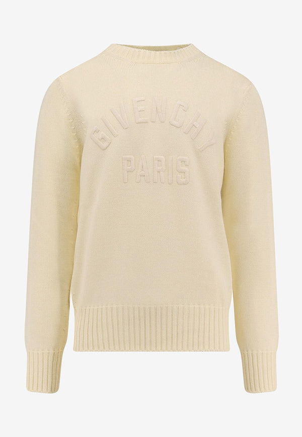 Givenchy Logo Embossed Crewneck Sweater Beige BM90W04YNM150150_Beige_34275655