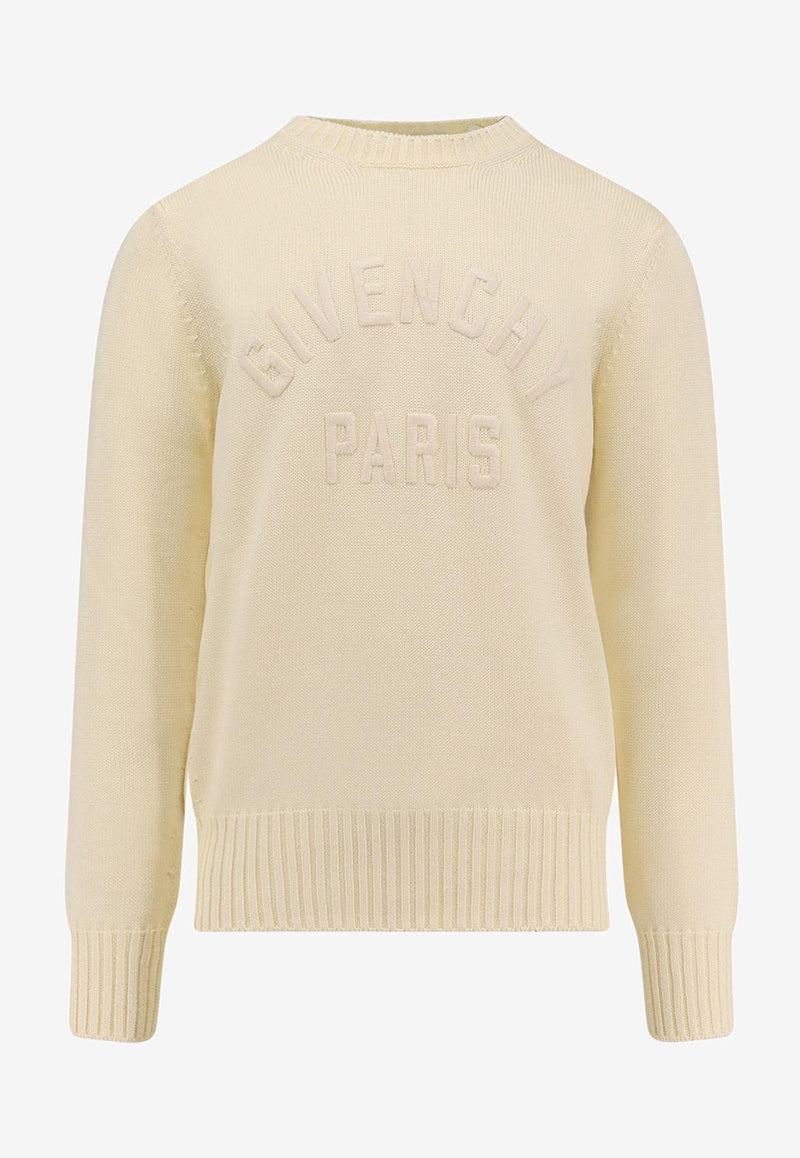 Givenchy Logo Embossed Crewneck Sweater Beige BM90W04YNM150150_Beige_34275655