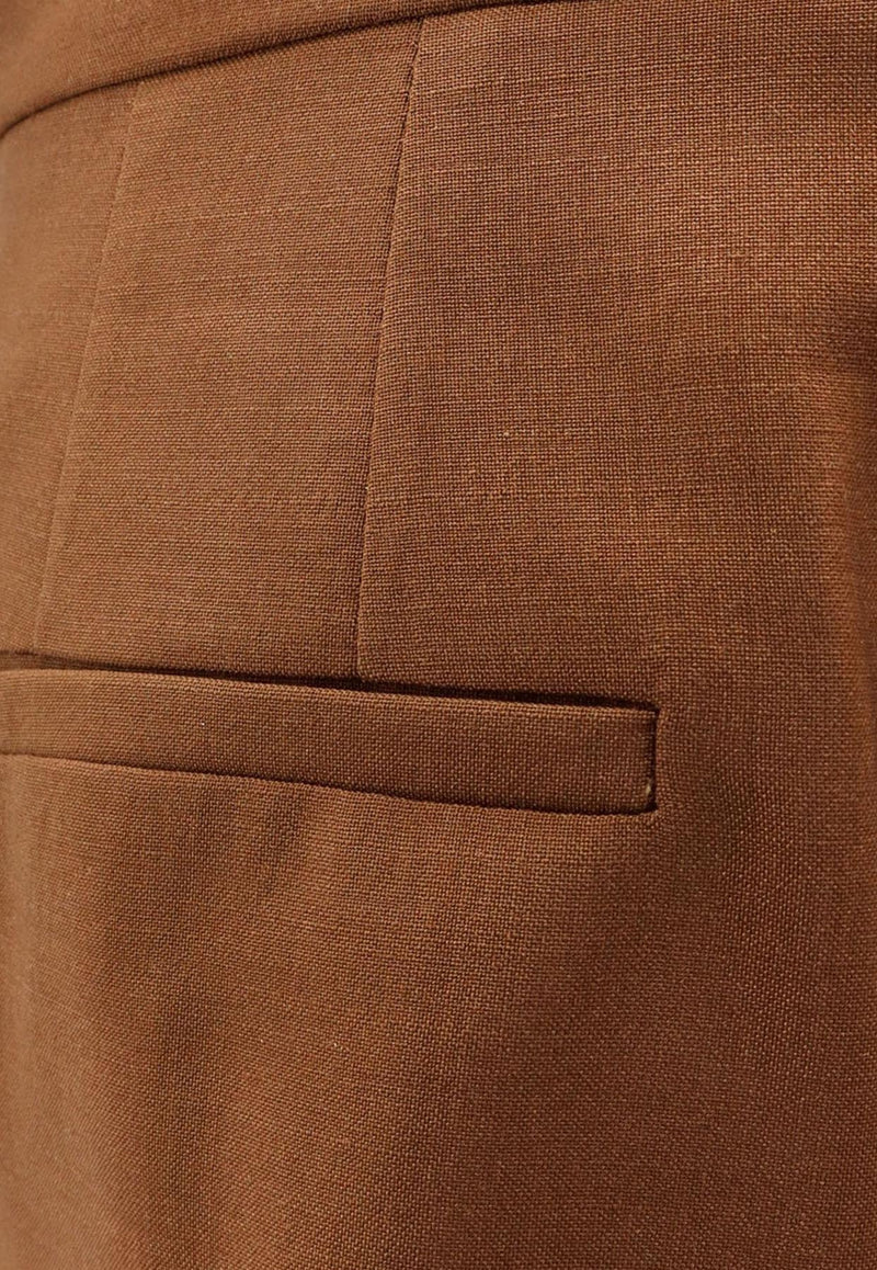 Fendi Classic Wool-Blend Pants Brown FR6648AQ3HF1T6L_Tobacco_34276949