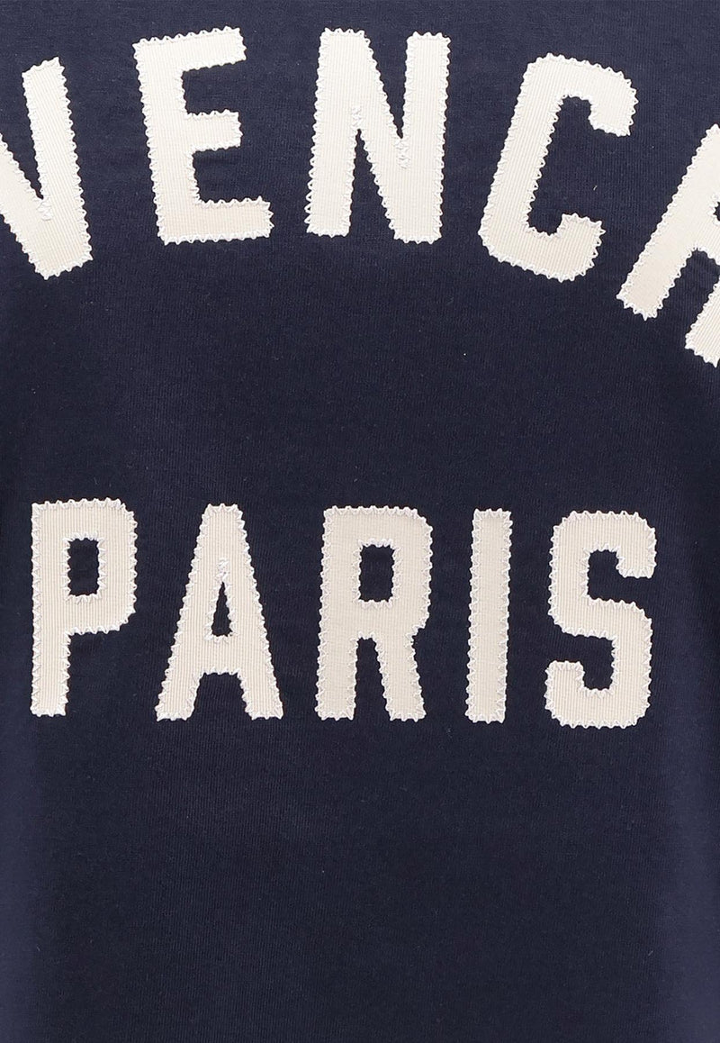 Givenchy Logo Embroidered T-shirt Navy BW70FM3YRS411_Navywhite_34275598
