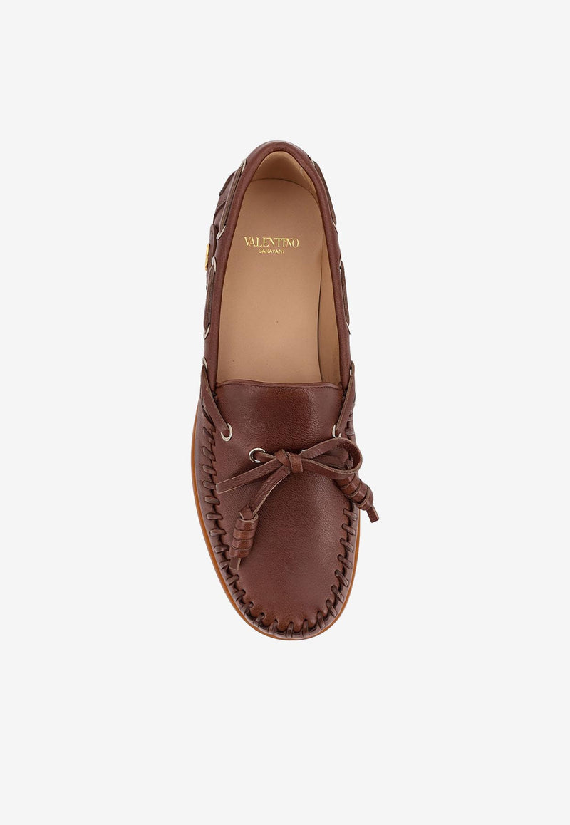 Valentino Palm Avenue Leather Loafers Brown 7W2S0MW1PNJZWX_BARK BROWN_31123309