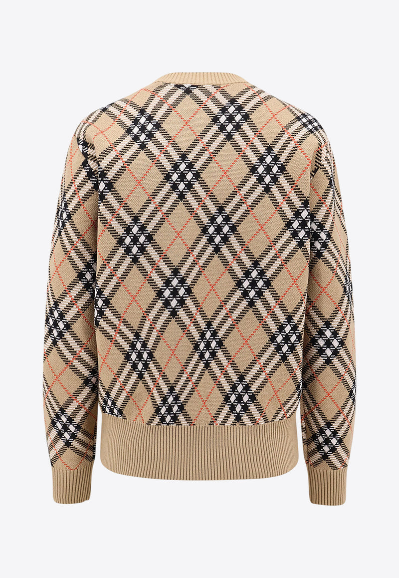 Burberry Signature Check Wool Sweater Beige 8110514C1309_SAND_34275683