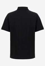 Saint Laurent Cassandre Embroidered Polo T-shirt Black 844845Y37HC1000_Black_29852089