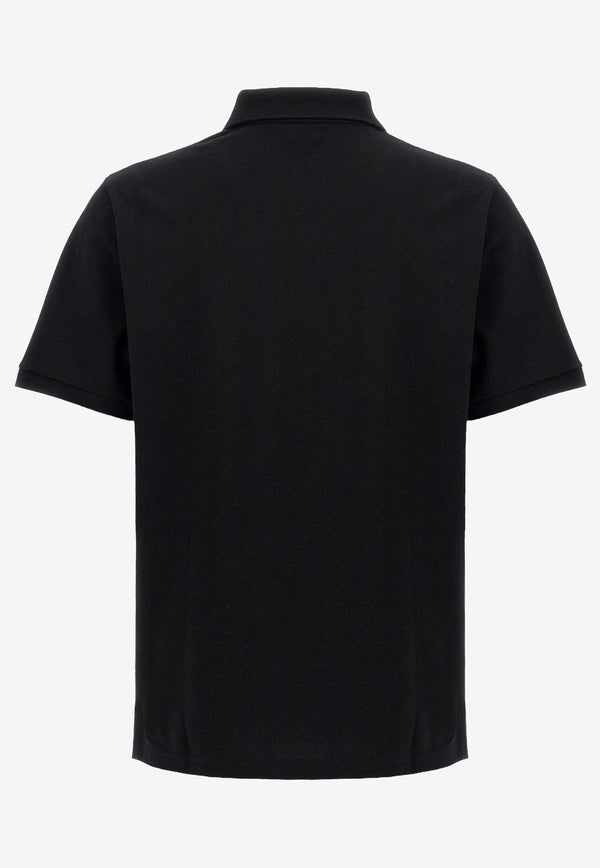 Saint Laurent Cassandre Embroidered Polo T-shirt Black 844845Y37HC1000_Black_29852089