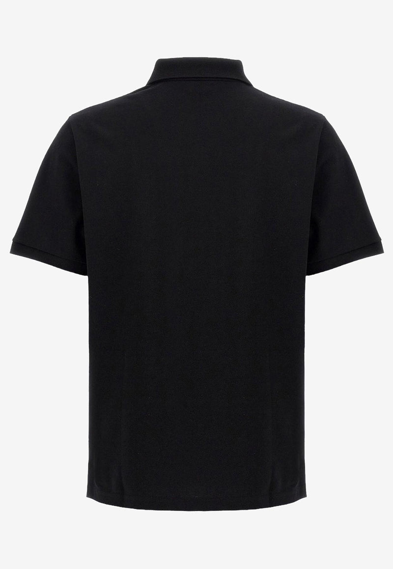Saint Laurent Cassandre Embroidered Polo T-shirt Black 844845Y37HC1000_Black_29852089