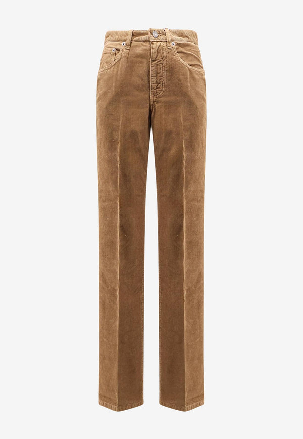 Saint Laurent Clyde Corduroy Straight-Leg Pants Brown 705103Y29IA2423_FALL BEIGE_29850609