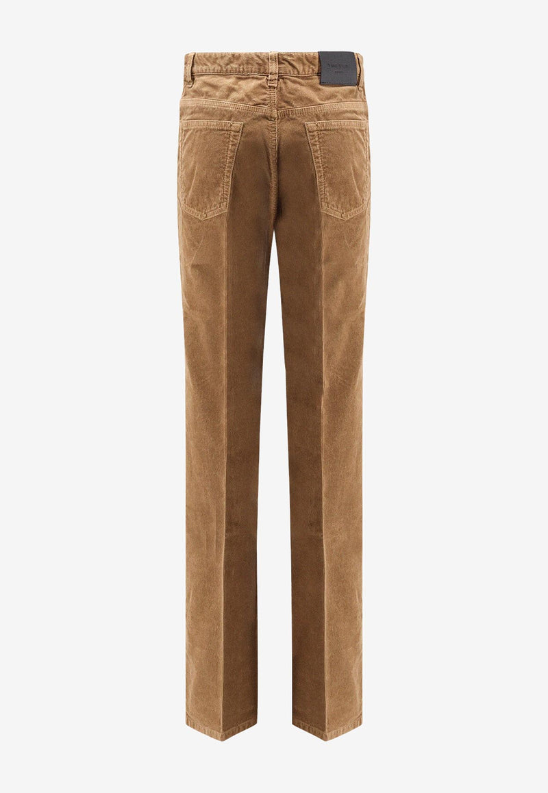 Saint Laurent Clyde Corduroy Straight-Leg Pants Brown 705103Y29IA2423_FALL BEIGE_29850609